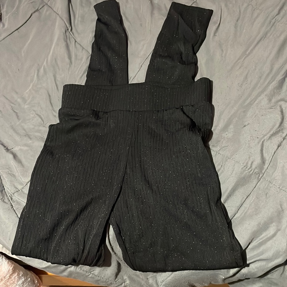 Forever 21 Black and Shiny Silver Leggings- Small